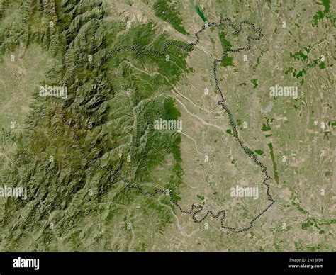 Vrancea, county of Romania. Low resolution satellite map Stock Photo ...