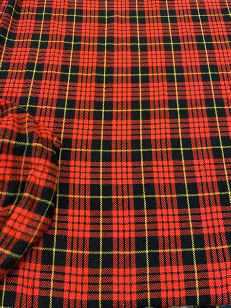 Large Plaid Fabric. 1/2 yd. Red Plaid Fabric. Plaid Blanket | Etsy