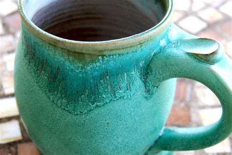 Hand thrown Pottery Mug Turquoise Handmade Pottery Mug Turquoise Pottery Mug
