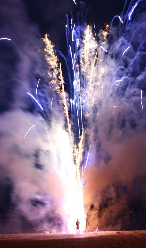 Fireworks On Beach Free Stock Photo - Public Domain Pictures