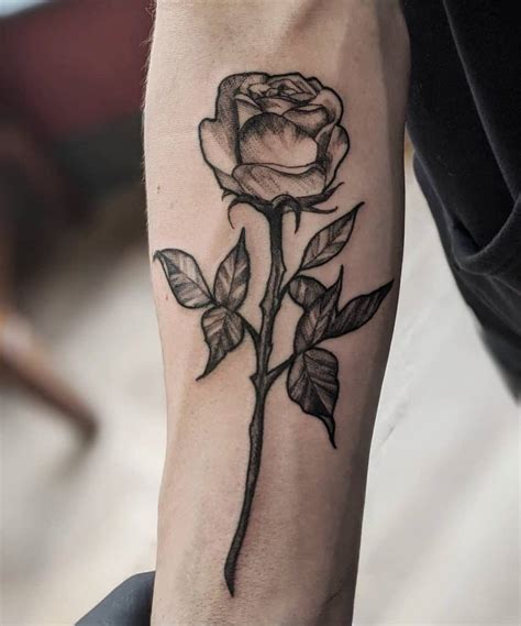 71 Cool Rose With Stem Tattoo Ideas