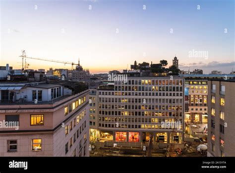 Skyline at sunset, Milan, Italy Stock Photo - Alamy