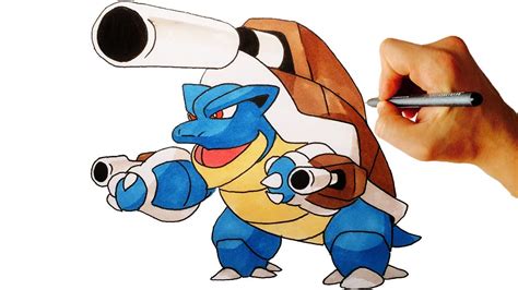 How to draw Mega Blastoise from Pokemon X Y 6 Gen easy step by step drawing | Pokemon blastoise ...