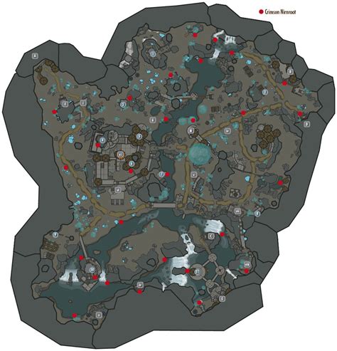 Elder Scrolls V Skyrim Crimson Ninroot Locations Map - Video Games ...