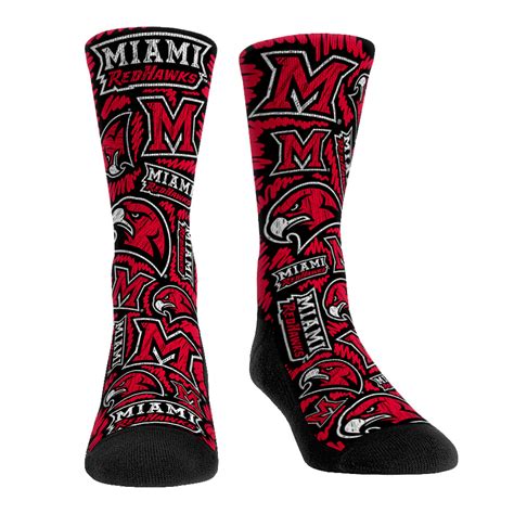 Miami RedHawks Socks - Logo Sketch - Rock 'Em Socks