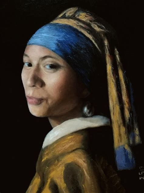 Vermeer Painting - My Wife With A Pearl Earring by Enriqueto Sabio ...