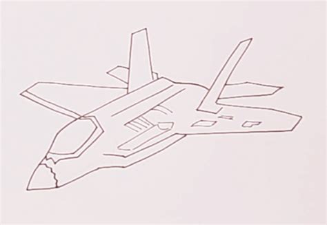 How to draw F-35 fighter plane