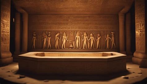 Premium AI Image | An ancient Egyptian tomb with hieroglyphics golden artifacts and a mysterious ...