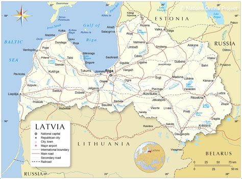 Political Map of Latvia - Nations Online Project