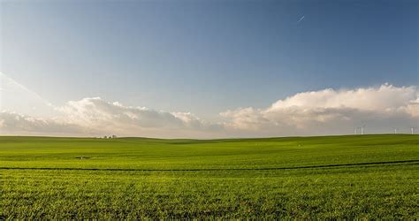 green grass, blue sky, clouds, crop, cropland, daylight, environment, farm | Piqsels