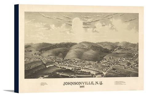 Johnsonville, New York - Panoramic Map (18x10 Gallery Wrapped Stretched Canvas) - Walmart.com ...