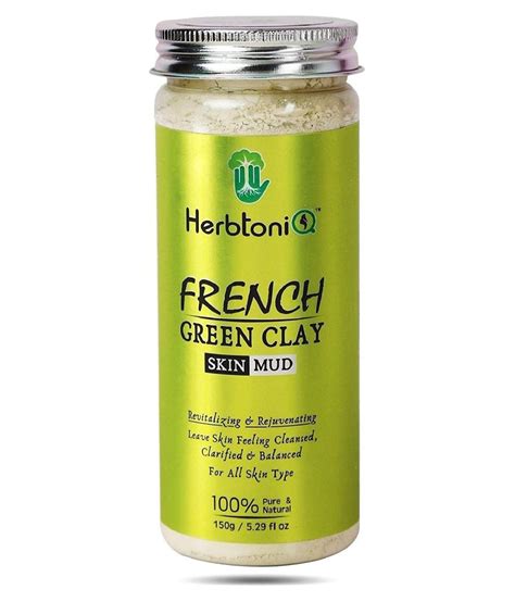 HerbtoniQ Organic French Green Clay Skin Mud Face Pack 150 gm: Buy HerbtoniQ Organic French ...