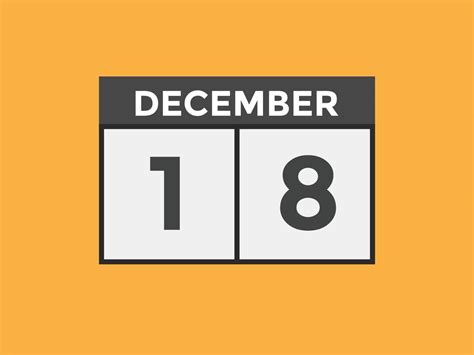 december 18 calendar reminder. 18th december daily calendar icon ...