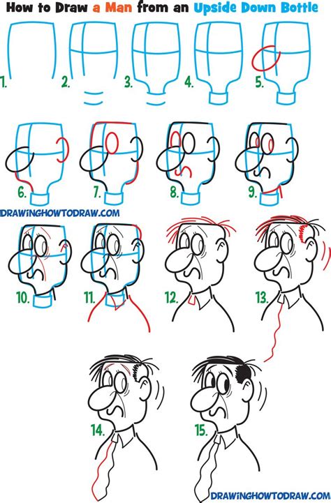 Learn How to Draw Cartoon Men Character’s Faces from Household Objects ...