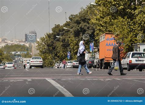 People Cross the Street, Iranian Editorial Photography - Image of ...