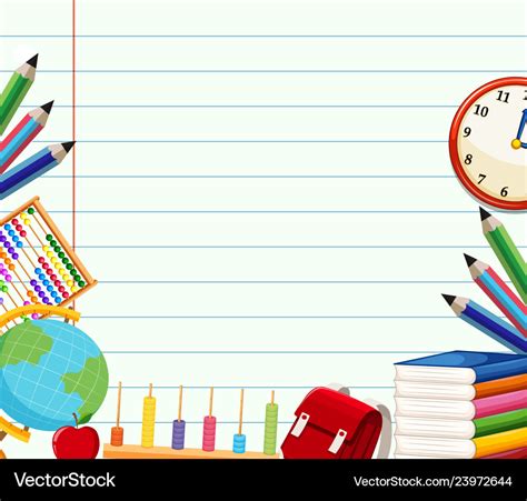 School themed background template Royalty Free Vector Image