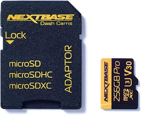 Nextbase Dash Cam 256GB U3 Micro SD Memory Card - With Adapter - Compatible with Nextbase In-Car ...