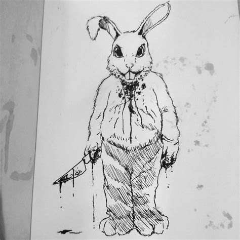 Creepy Bunny Drawing