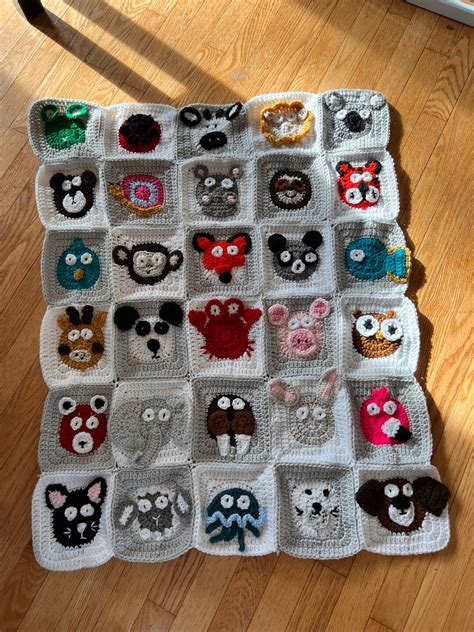 Crochet Animal Baby Blanket - Etsy