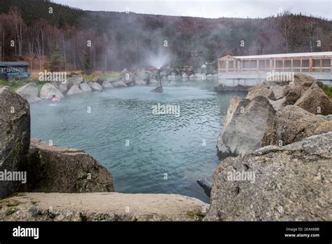 Natural Hot Springs Rock Lake at Chena Hot Springs is heated by ...