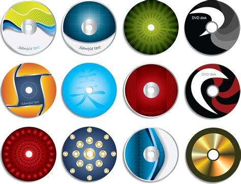 Cd Labels Vector Graphic Set Vector Download