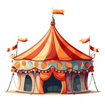 Circus Tent Clipart Cartoon Circus Tent With An Orange Curtain Vector ...