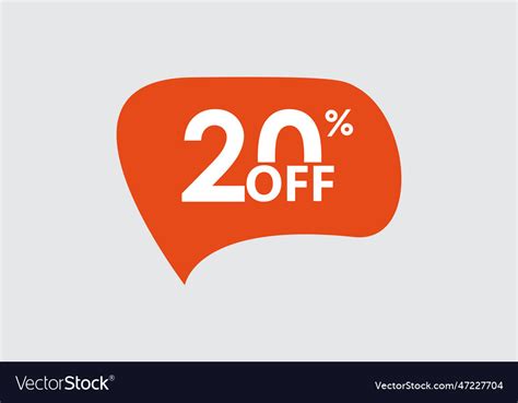 Sale sticker 20 percent price off discount label Vector Image