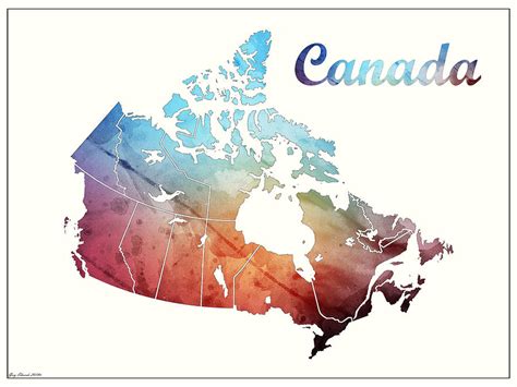 Canada Map Style 3 Drawing by Greg Edwards - Fine Art America