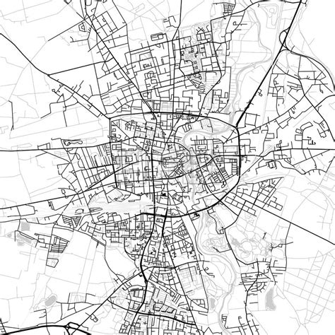 Cottbus, Germany, Vector Map - Light - HEBSTREITS Sketches | Map vector ...