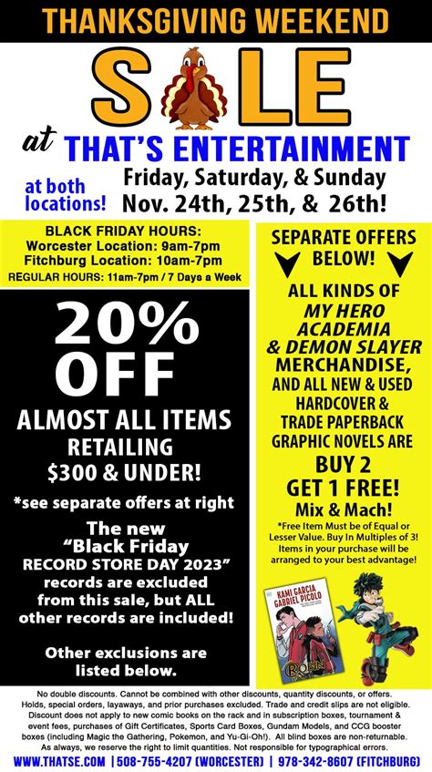 Thanksgiving Weekend Sale 2023! -Worcester and Fitchburg Stores! | That ...