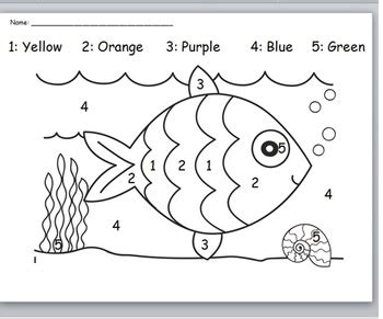 Fish Color By Number Coloring Pages