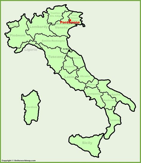 Pordenone location on the Italy map - Ontheworldmap.com