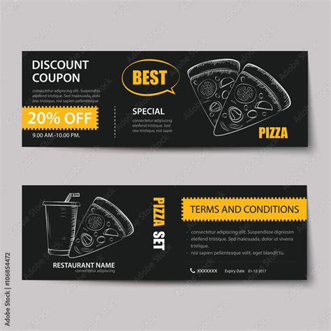 fast food coupon discount template flat design Stock Vector | Adobe Stock