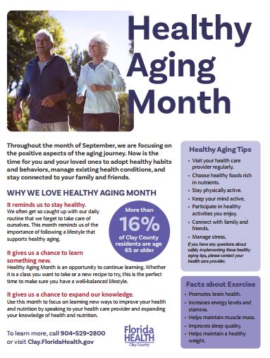 September is Healthy Aging Month | Florida Department of Health in Clay