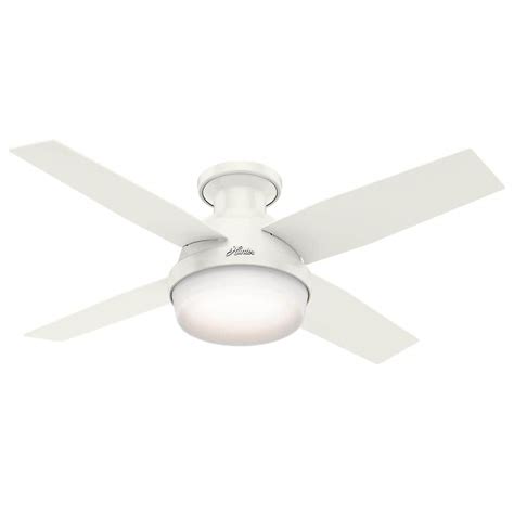 Hunter Dempsey 44 in. Low Profile LED Indoor Fresh White Ceiling Fan-59244 - The Home Depot