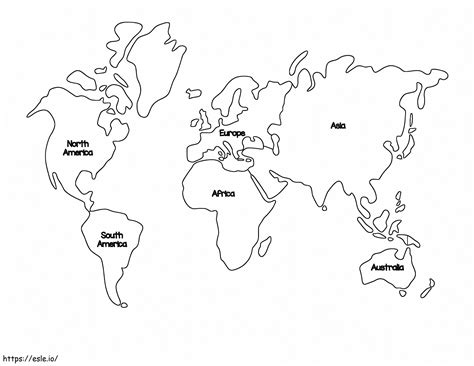 Países do mapa do mundo para colorir para colorir