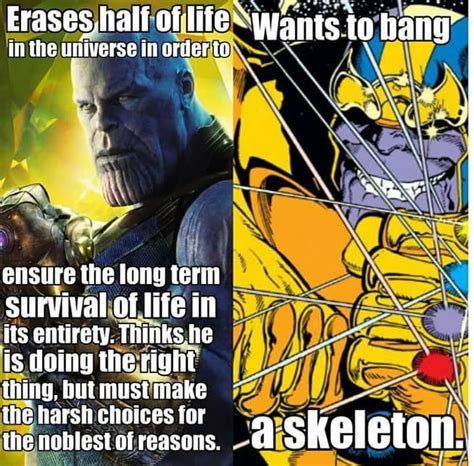 Thanos movie vs comic - Superhero | Funny marvel memes, Marvel funny ...