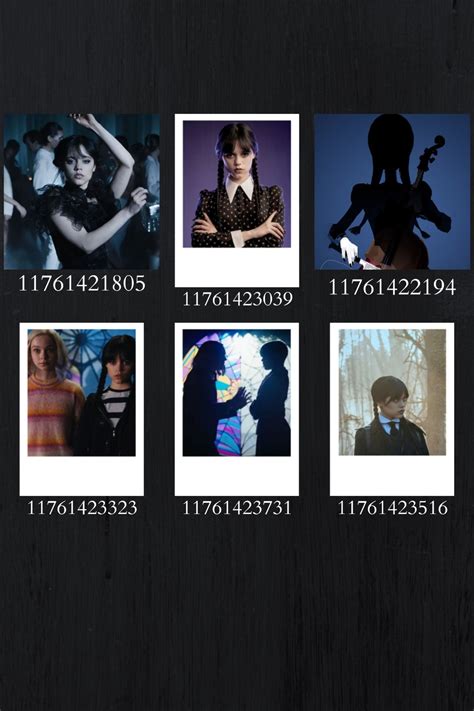 Wednesday Addams Jenna Ortega poster, painting, and polaroid decals for bloxburg roblox | Roblox ...