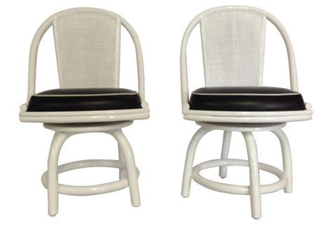 Vintage Rattan Swivel Chairs, Pair | Indoor wicker furniture, Wicker furniture, Wicker