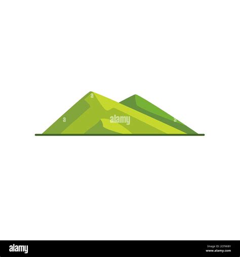 Sloping hills icon in flat style. Low mountain symbol on white ...