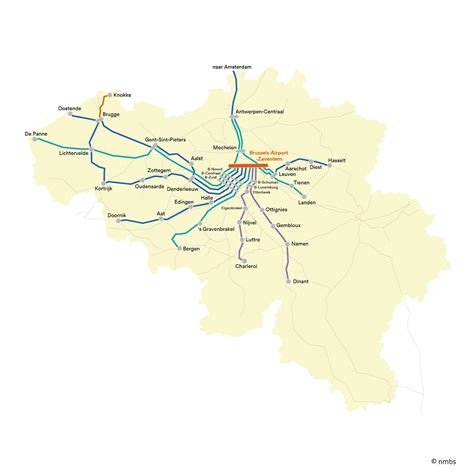 Brussels airport train map - Brussels train map airport (Belgium)