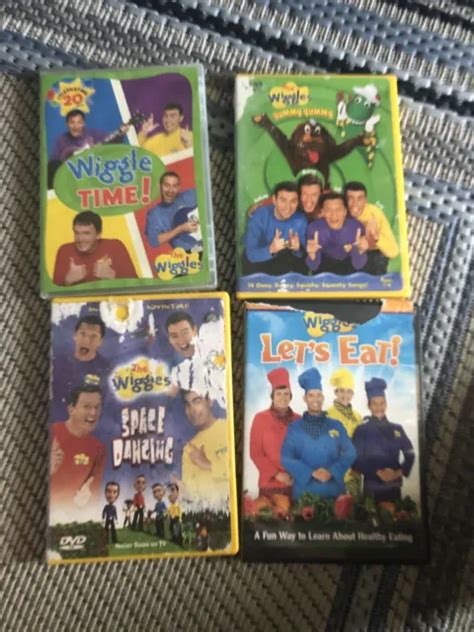 THE WIGGLES DVD Lot of 4 Yummy Yummy, Space Dancing, Wiggle Time , Let ...