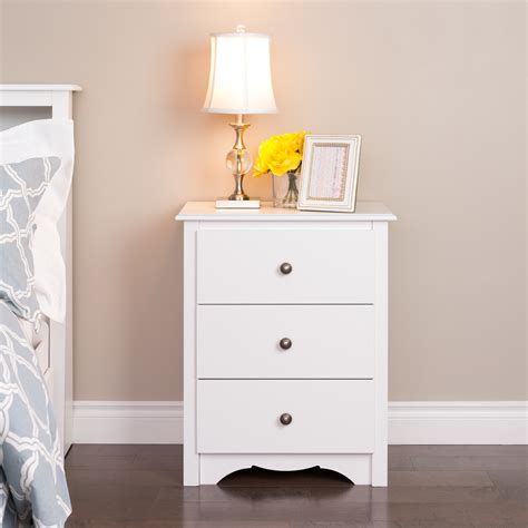 Prepac Monterey 3-drawer Tall Nightstand, White