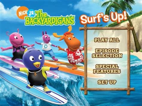 The Backyardigans: Surf’s Up! DVD Main Menu | Discovery kids, Surfs up, All episodes