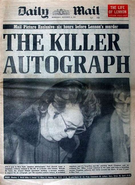 The Assassination of John Lennon by the Coward Mark David Chapman. 1980 ...