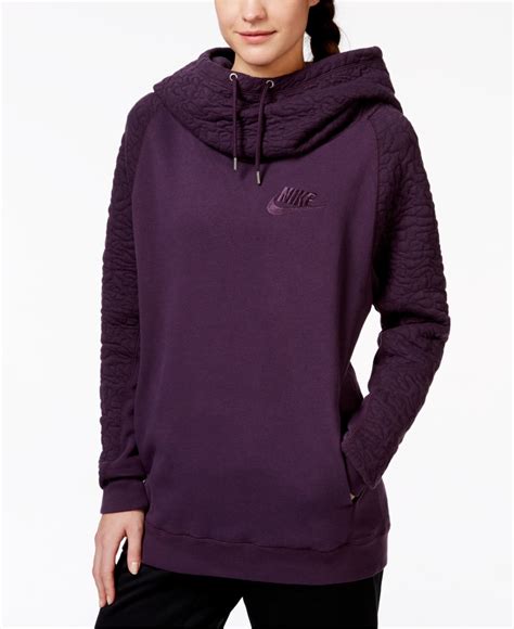 Nike Rally Quilted Pullover Hoodie in Purple - Lyst