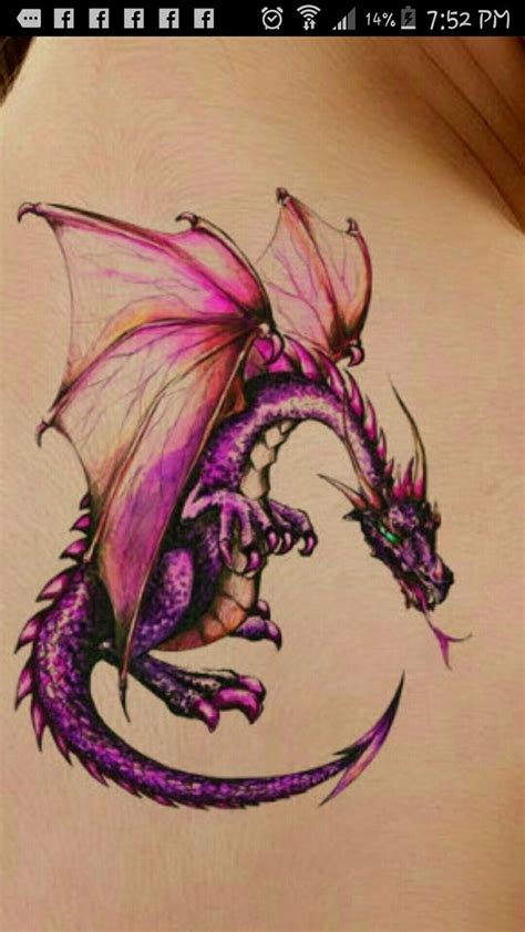 Dragon Pink Tattoo (With images) | Purple tattoos, Small dragon tattoos, Baby dragon tattoos