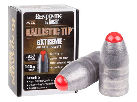 Benjamin Nosler Ballistic Tip eXTREME Air Rifle Bullet, .357 Cal., 145 Grains, Round Nose, 25ct ...