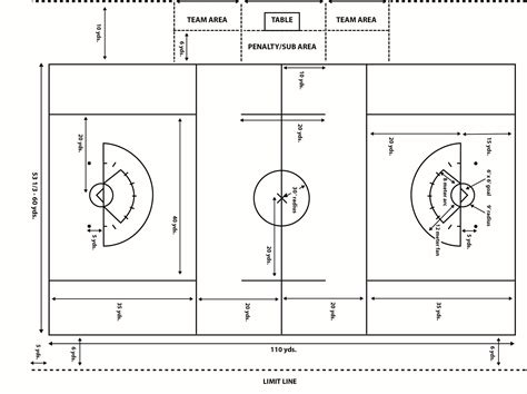 Printable Women's Lacrosse Half Field Diagram - Free Printable