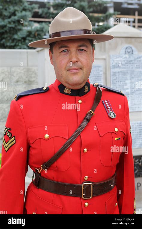 Mounties in ceremonial uniform at the Sunset Retreat Ceremony at the ...